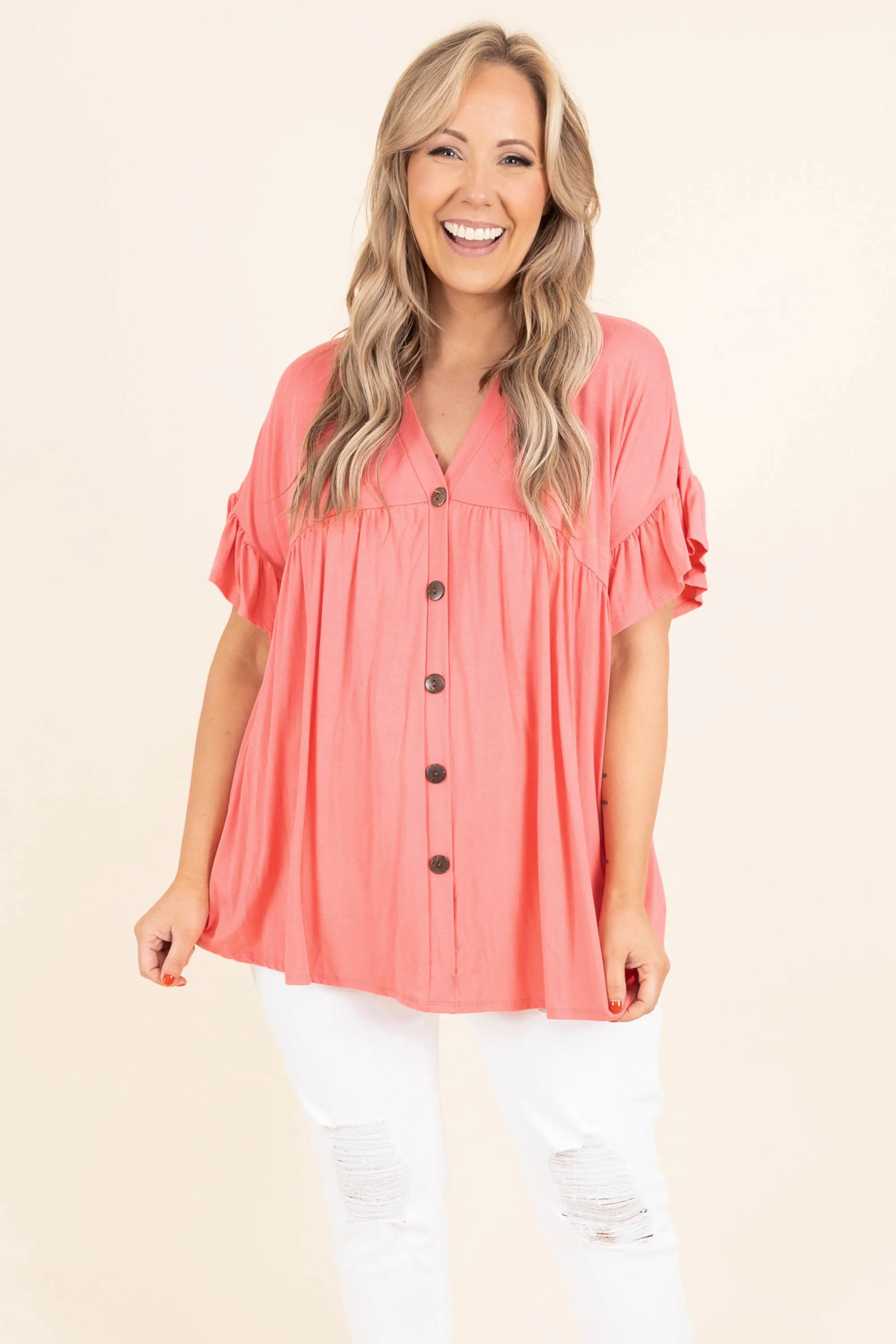 Coral Bittersweet Beginnings Top