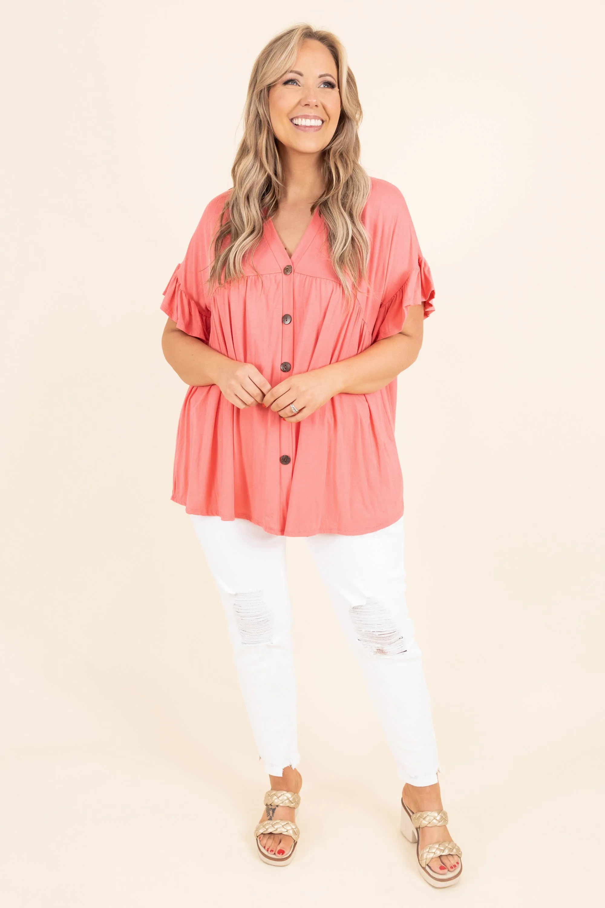 Coral Bittersweet Beginnings Top