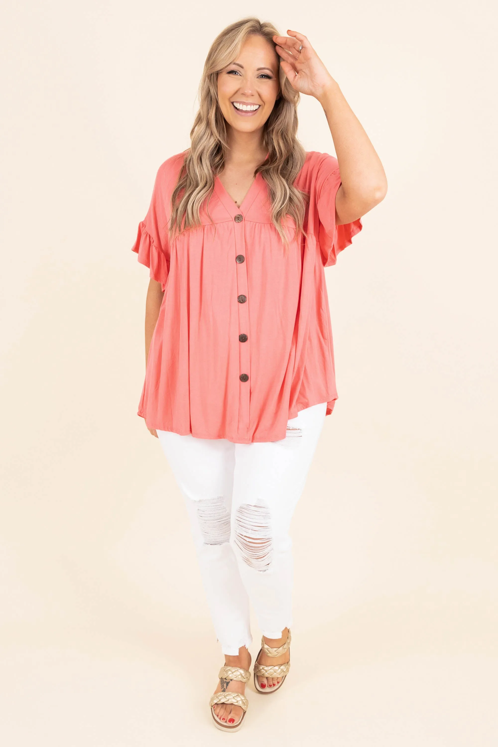 Coral Bittersweet Beginnings Top