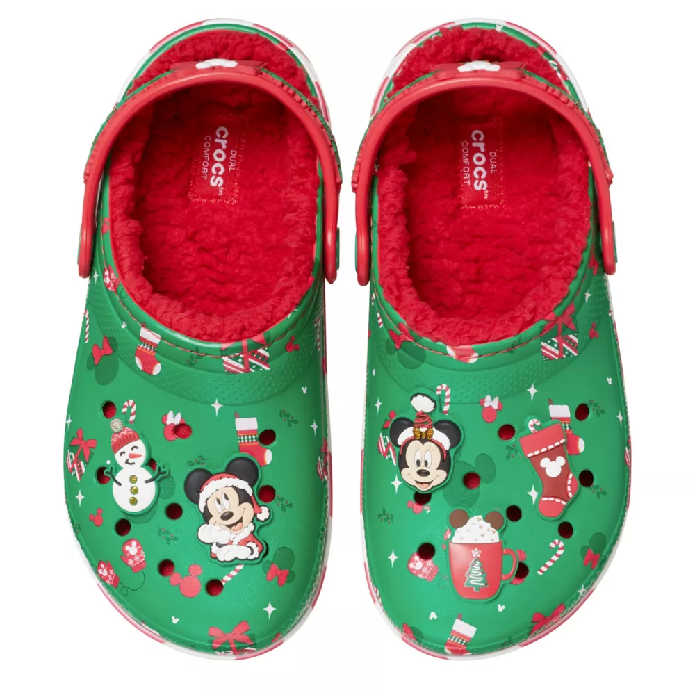 CROCS  BOYS LITTLE-BIG KID CLASSIC MICKEY XMAS LINED CLOG