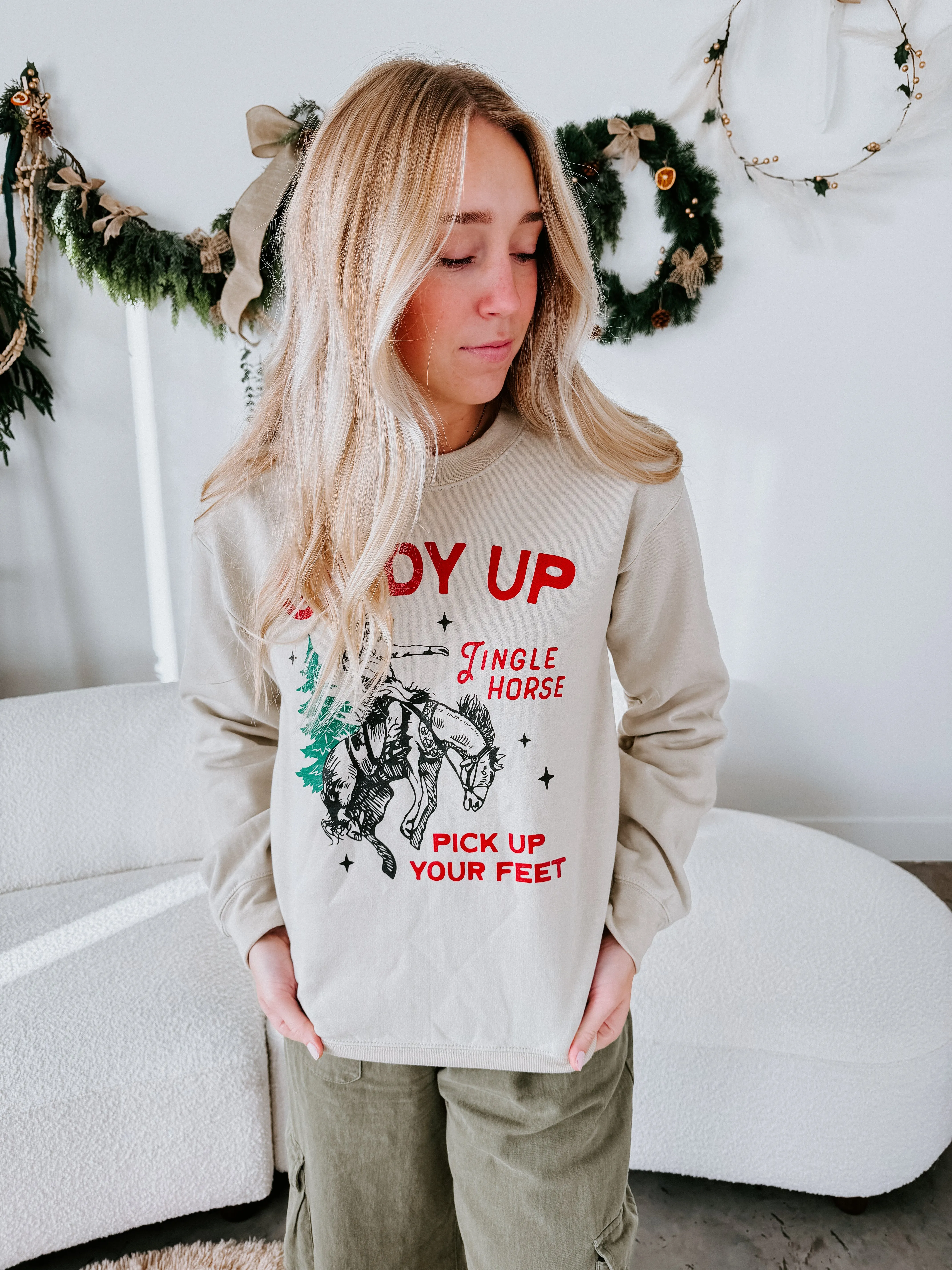 Curvy Giddy Up Graphic Sweatshirt