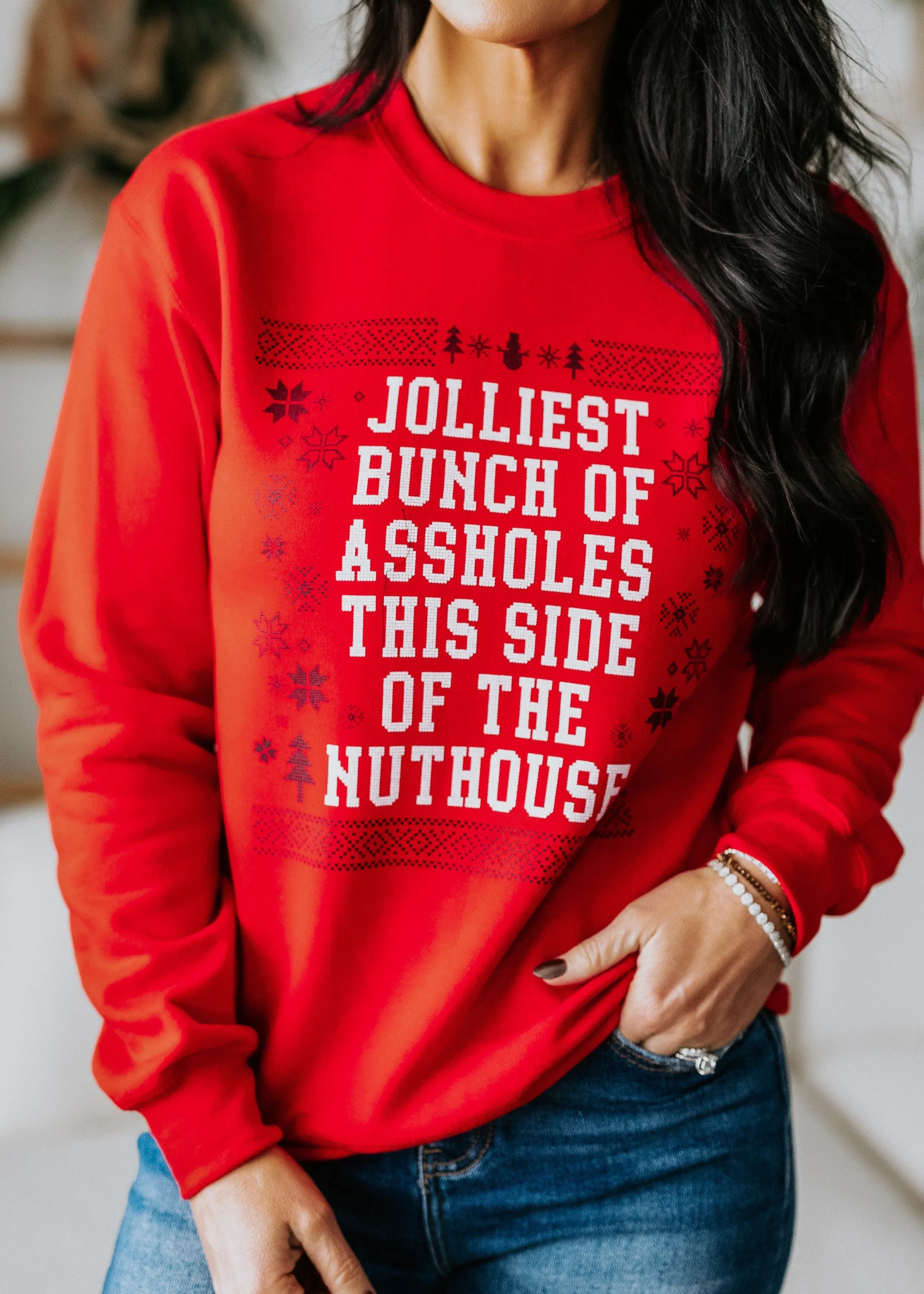 Curvy Jolliest Bunch Graphic Sweatshirt