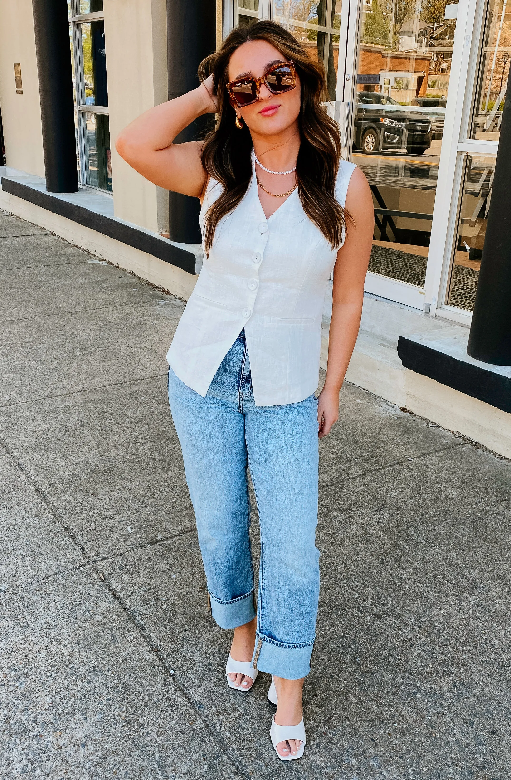 Denim Cuff Jeans in Girl Code