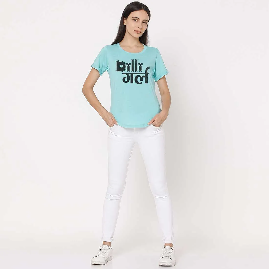 Delhi City Tshirts For Women  - Dilli Girl