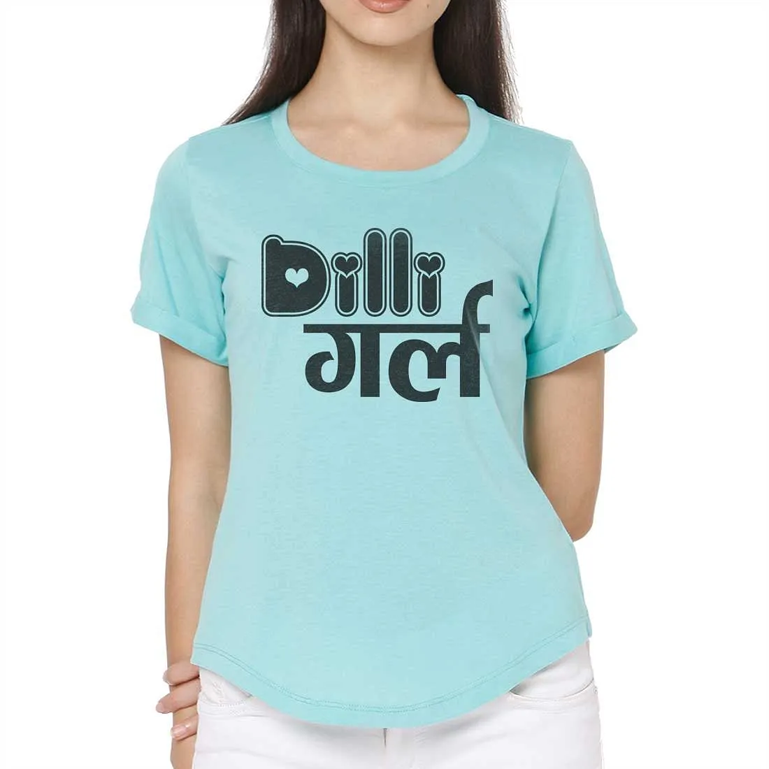 Delhi City Tshirts For Women  - Dilli Girl