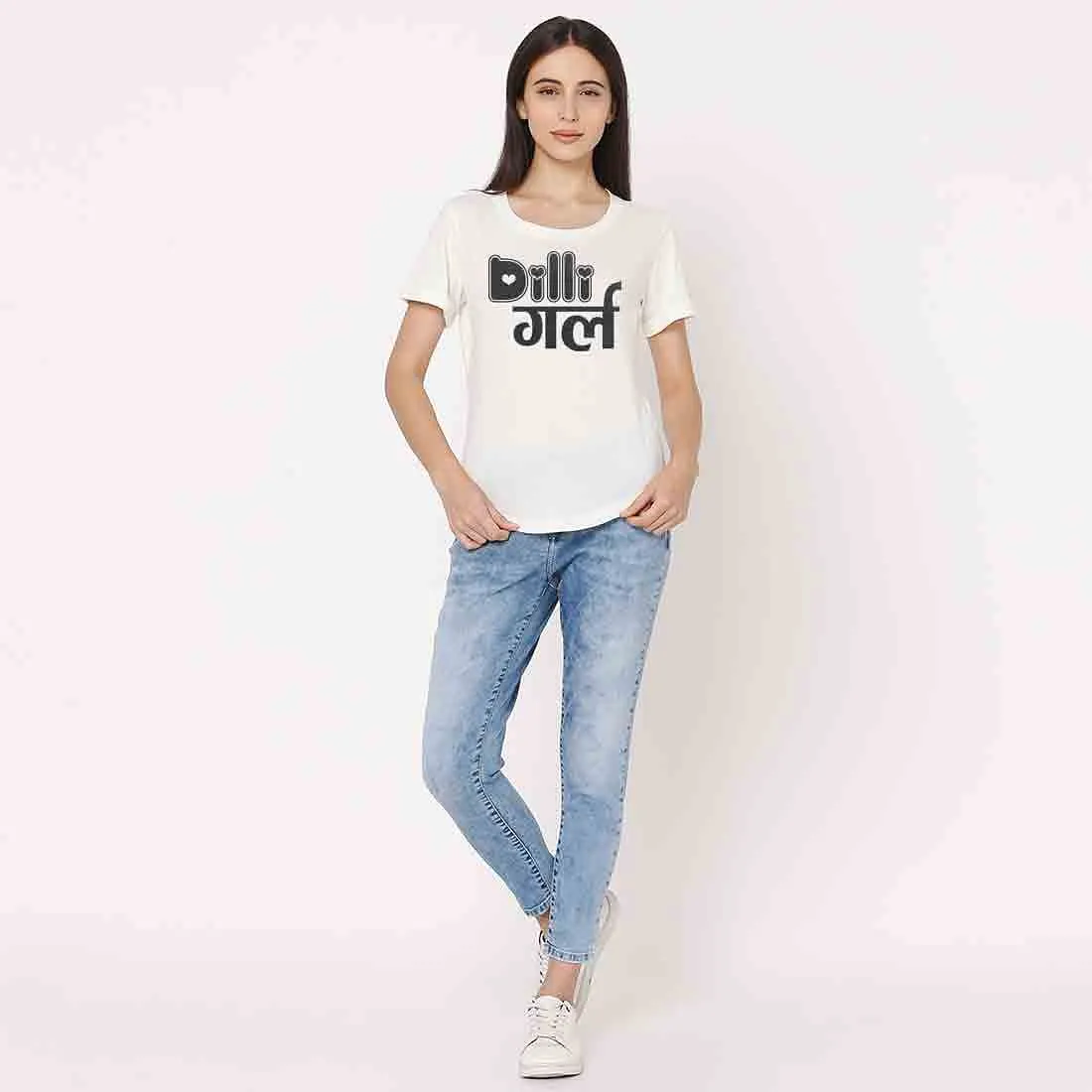 Delhi City Tshirts For Women  - Dilli Girl