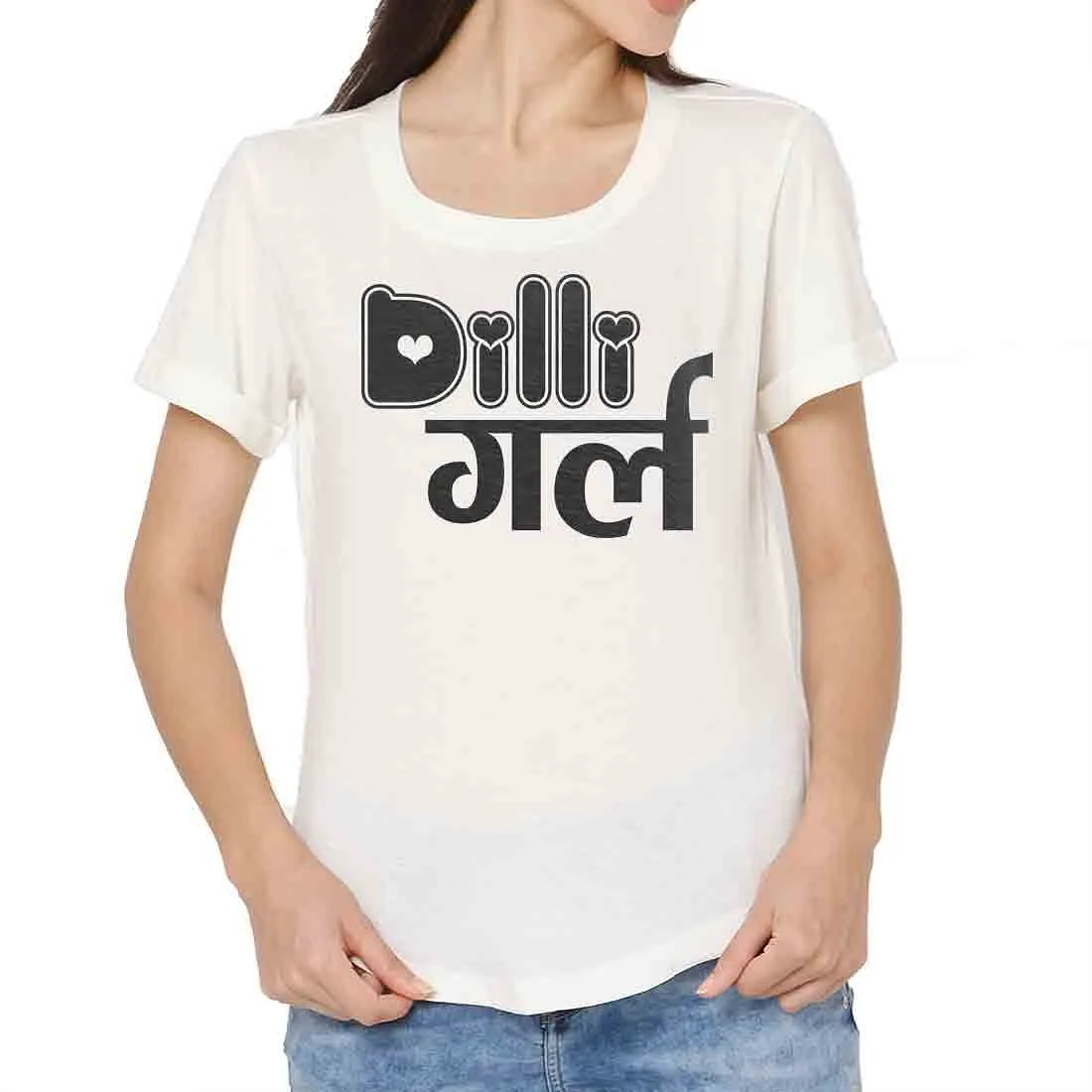 Delhi City Tshirts For Women  - Dilli Girl