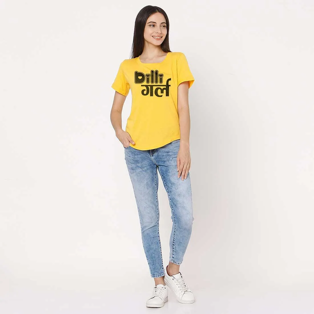 Delhi City Tshirts For Women  - Dilli Girl