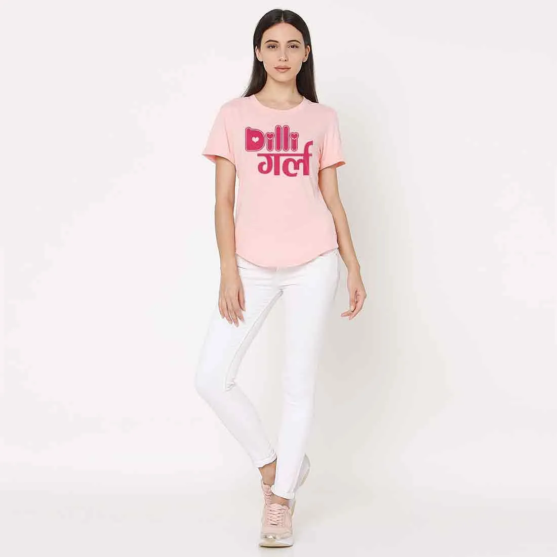 Delhi City Tshirts For Women  - Dilli Girl