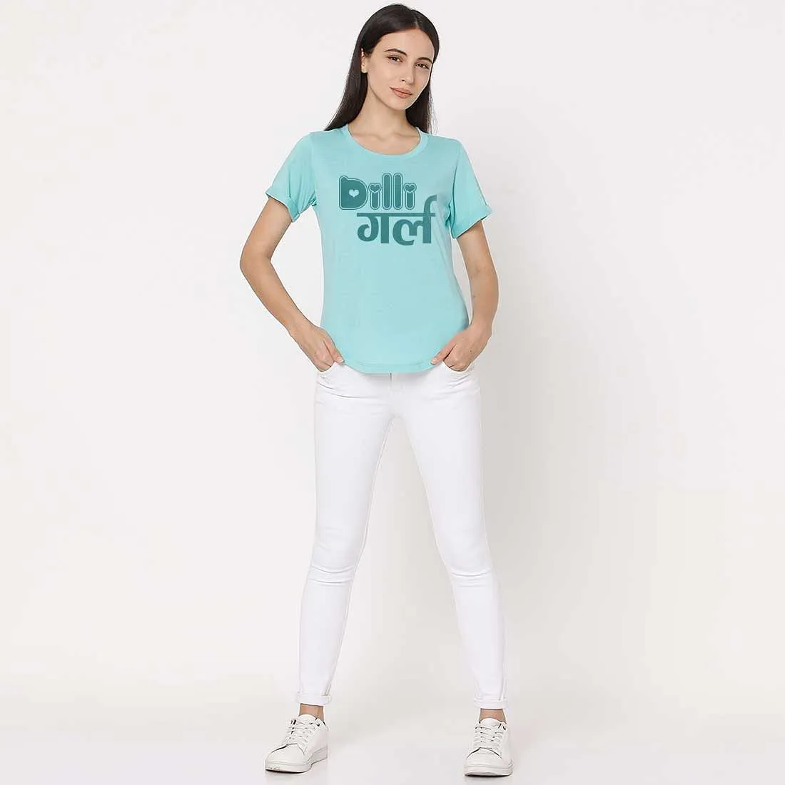 Delhi City Tshirts For Women  - Dilli Girl