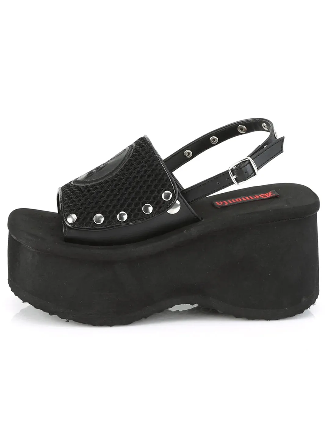 DEMONIA FUNN-32 - BLACK VEGAN LEATHER Pre-Order, Buy Now