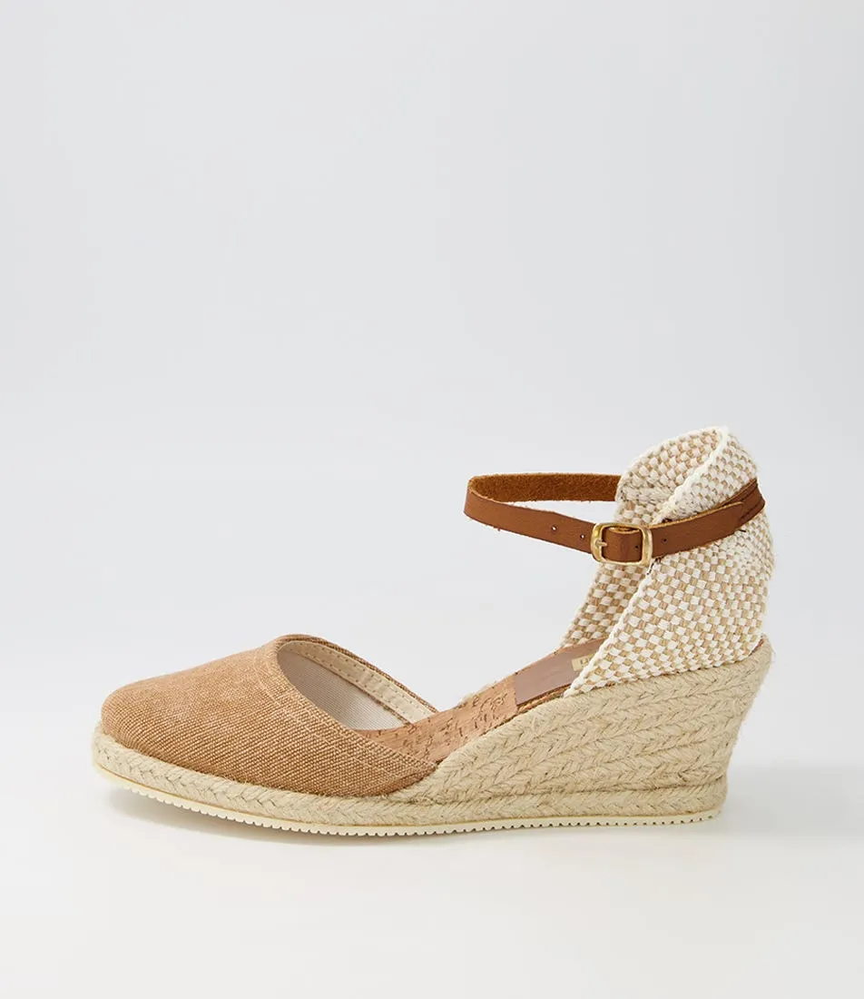 DIANA FERRARI Taloria Champagne Sustainable Wedge Shoes