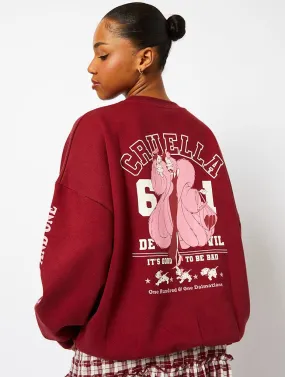 Disney Cruella Varsity Sweatshirt in Burgundy