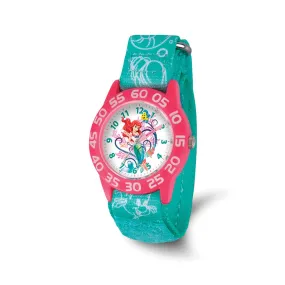 Disney Ariel Girls Green Strap Time Teacher Watch