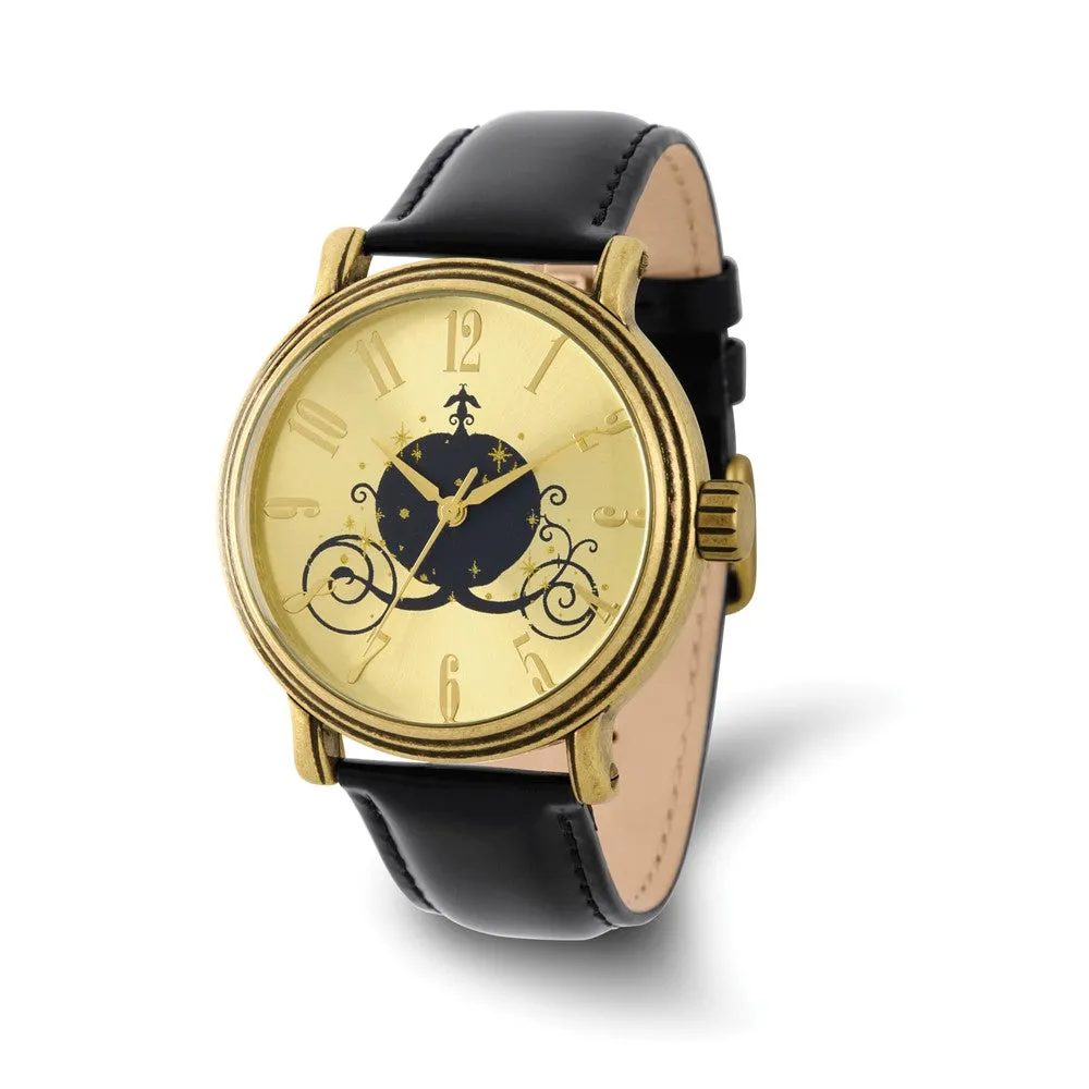 Disney Ladies Vintage Gold Coach Leather Watch.