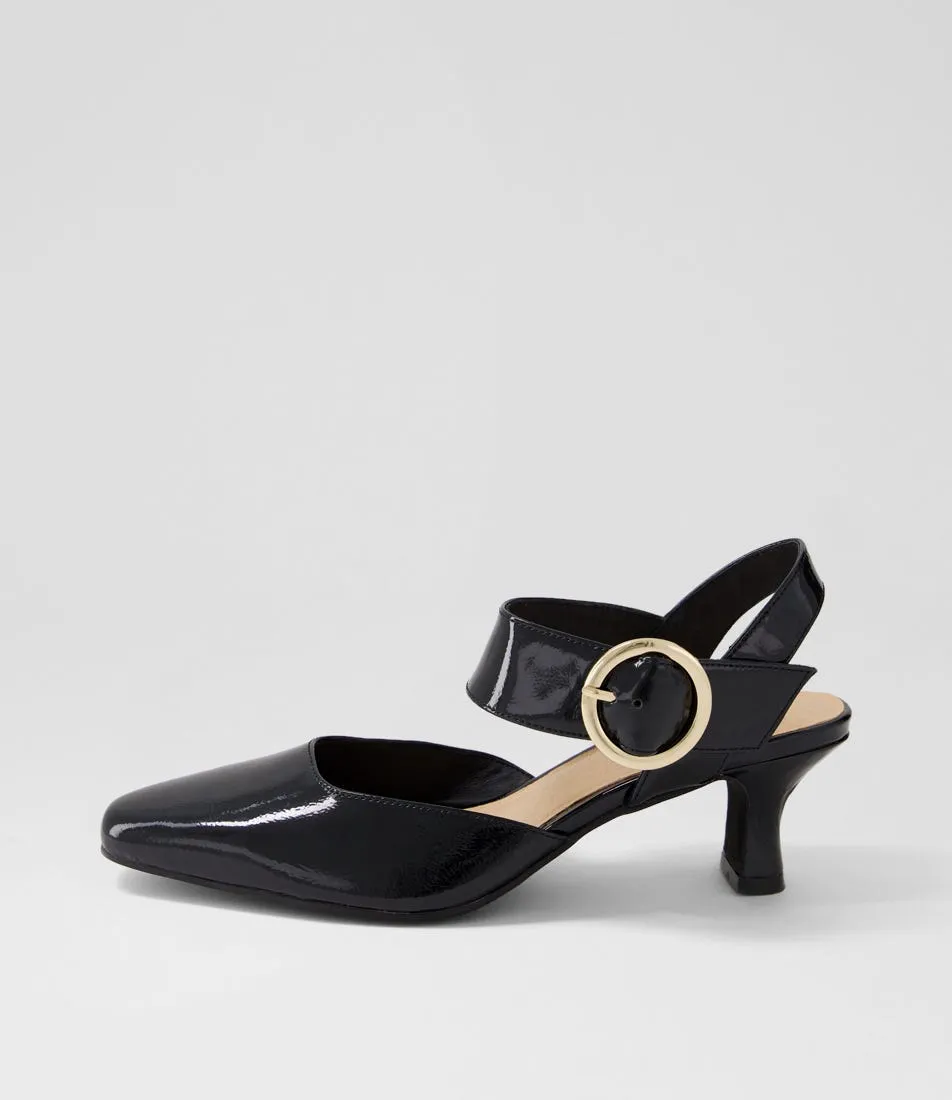 DJANGO & JULIETTE Caris Black Patent Leather Heels