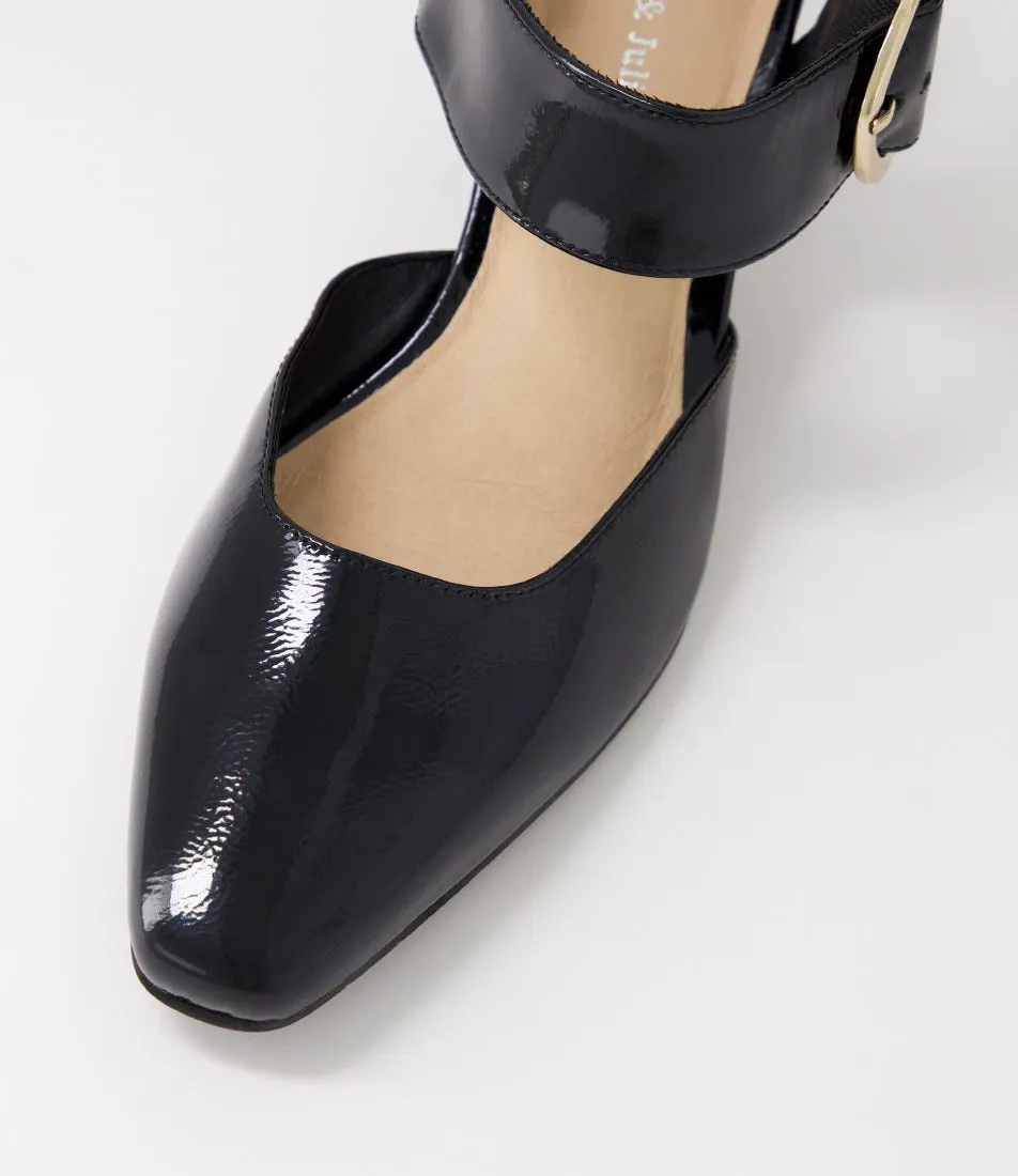 DJANGO & JULIETTE Caris Black Patent Leather Heels