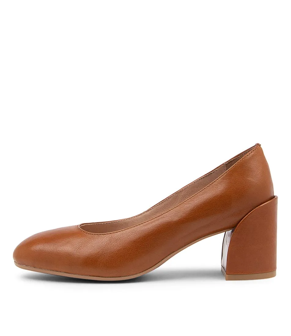 DJANGO & JULIETTE Kasey Tan Leather Heels