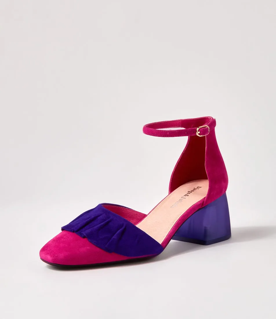 DJANGO & JULIETTE Makiko Fuchsia Purple Suede Mary Jane Heels