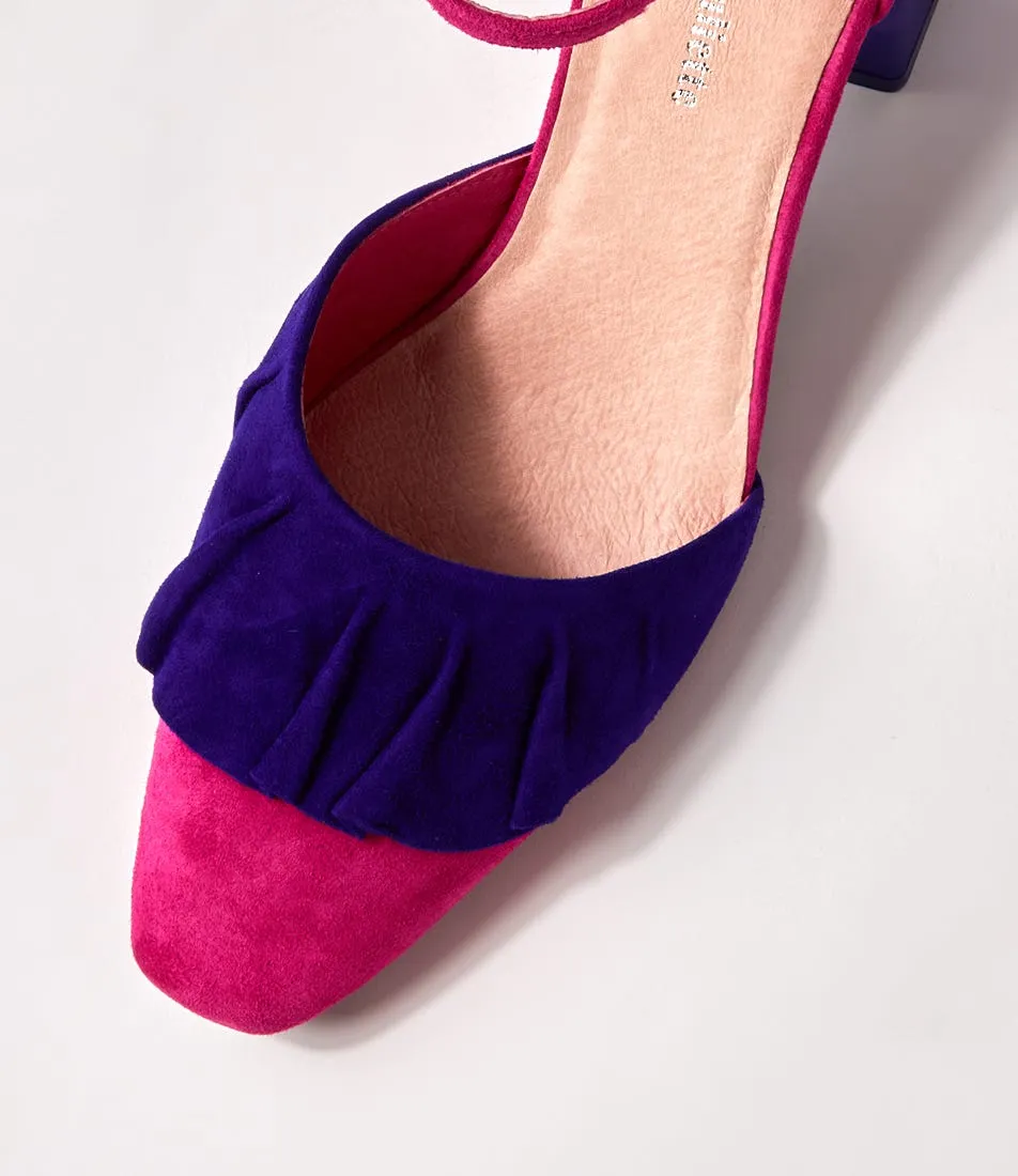 DJANGO & JULIETTE Makiko Fuchsia Purple Suede Mary Jane Heels