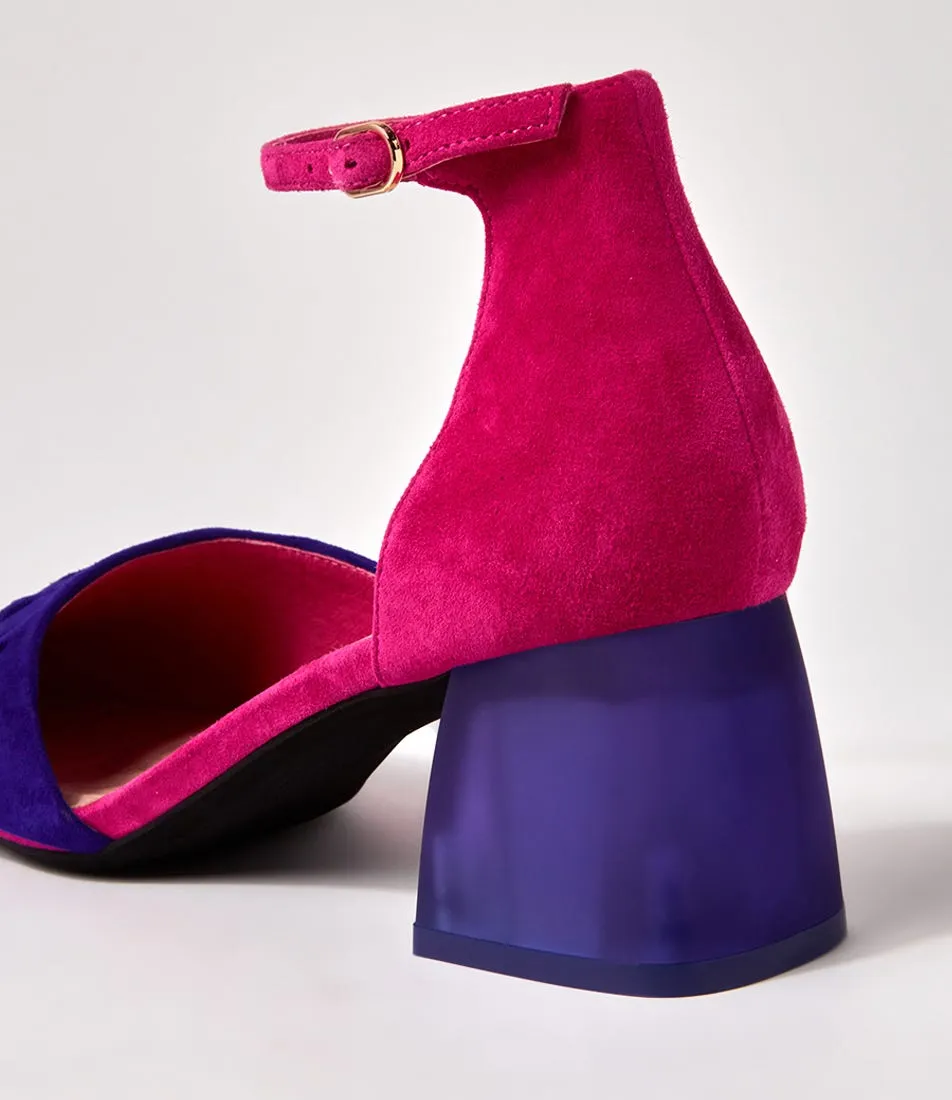 DJANGO & JULIETTE Makiko Fuchsia Purple Suede Mary Jane Heels