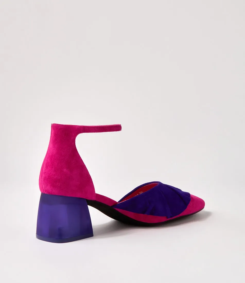 DJANGO & JULIETTE Makiko Fuchsia Purple Suede Mary Jane Heels