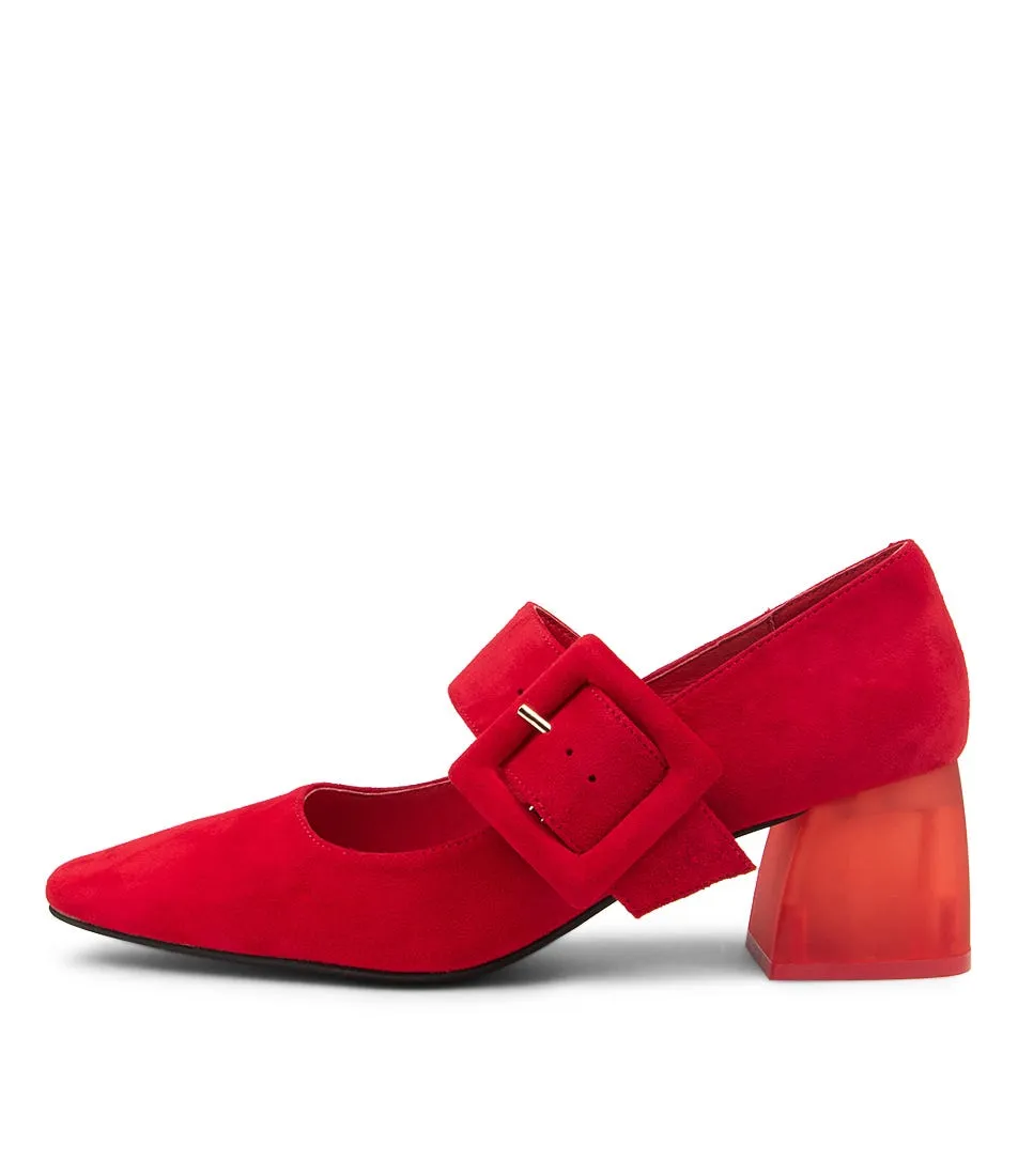 DJANGO & JULIETTE Milsom Red Suede Heels