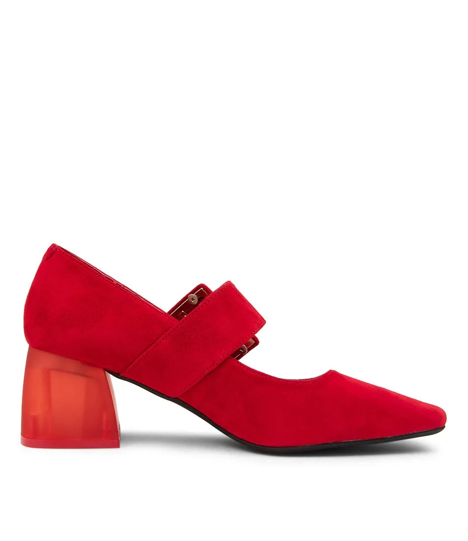 DJANGO & JULIETTE Milsom Red Suede Heels