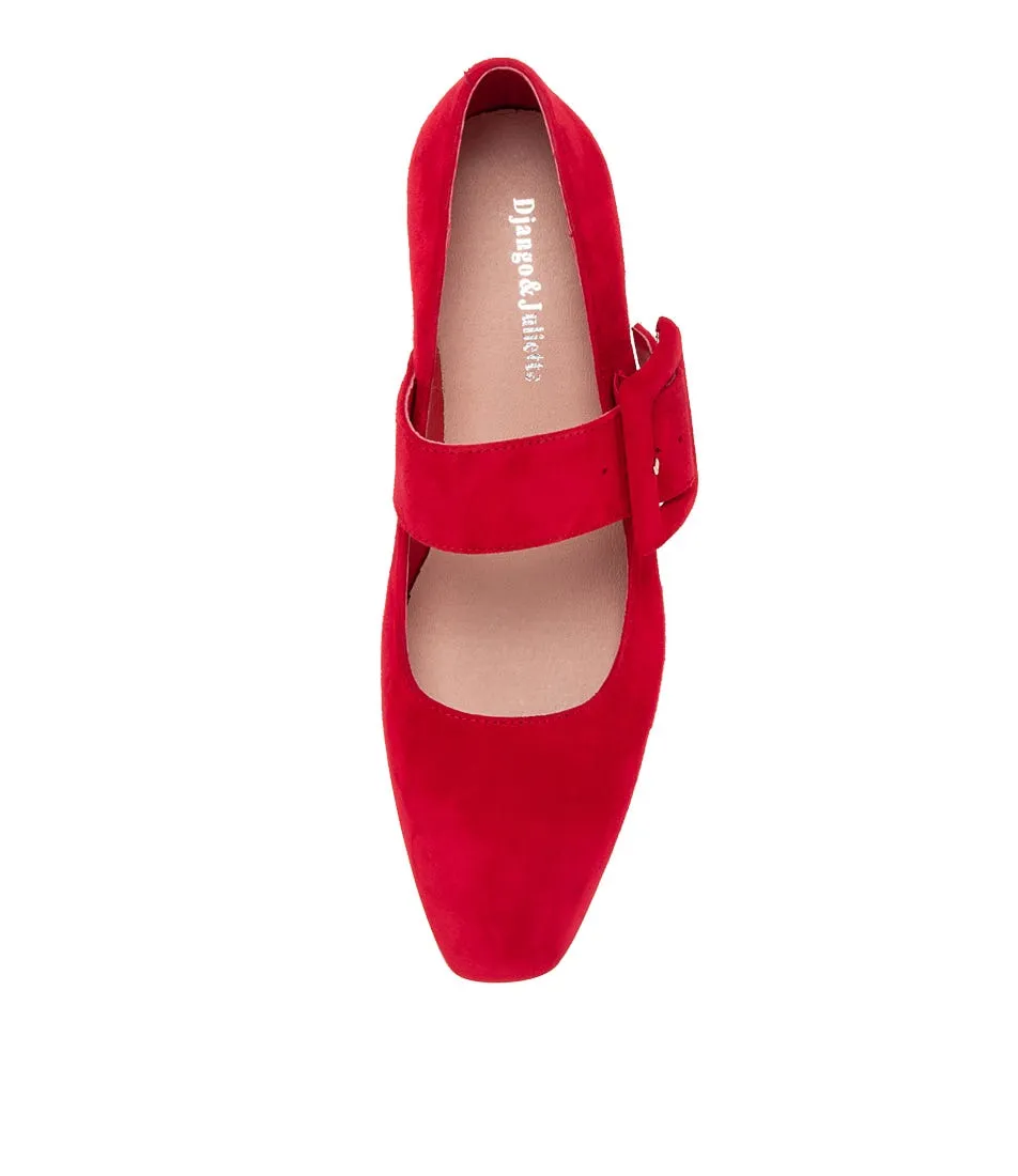 DJANGO & JULIETTE Milsom Red Suede Heels