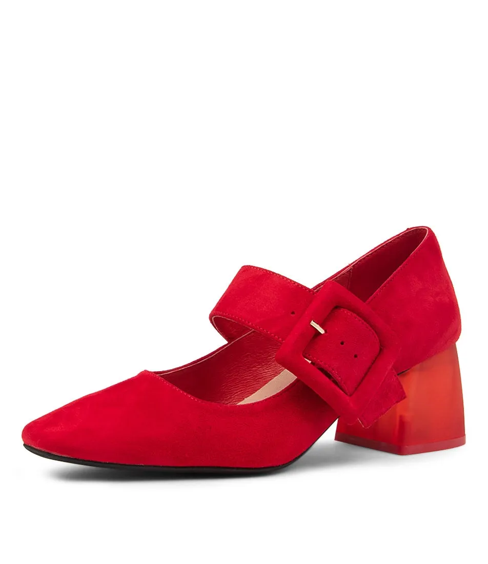 DJANGO & JULIETTE Milsom Red Suede Heels