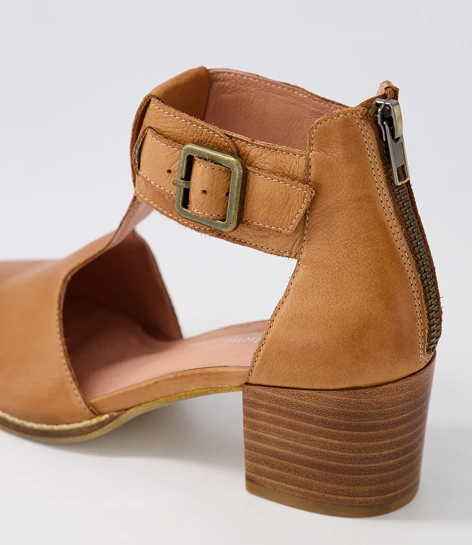 DJANGO & JULIETTE Murvin Dark Tan Leather Heels