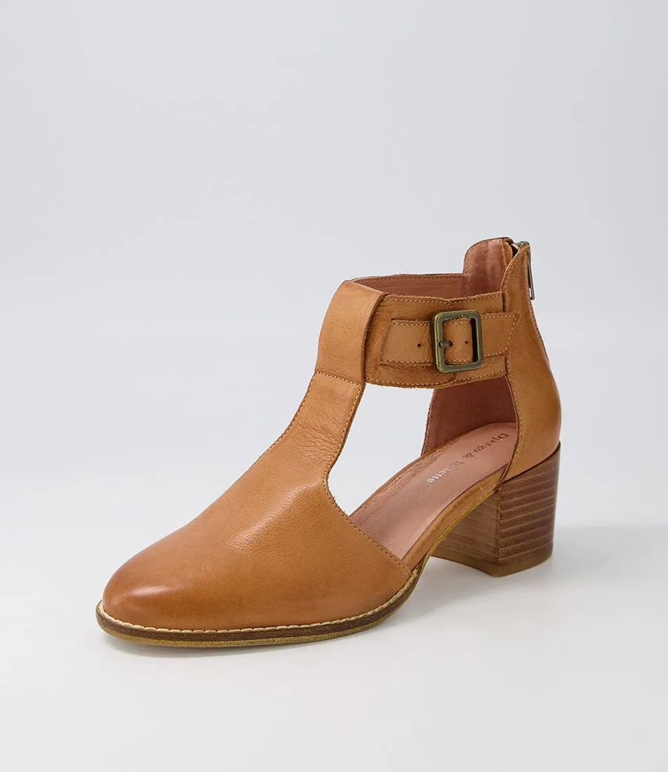 DJANGO & JULIETTE Murvin Dark Tan Leather Heels