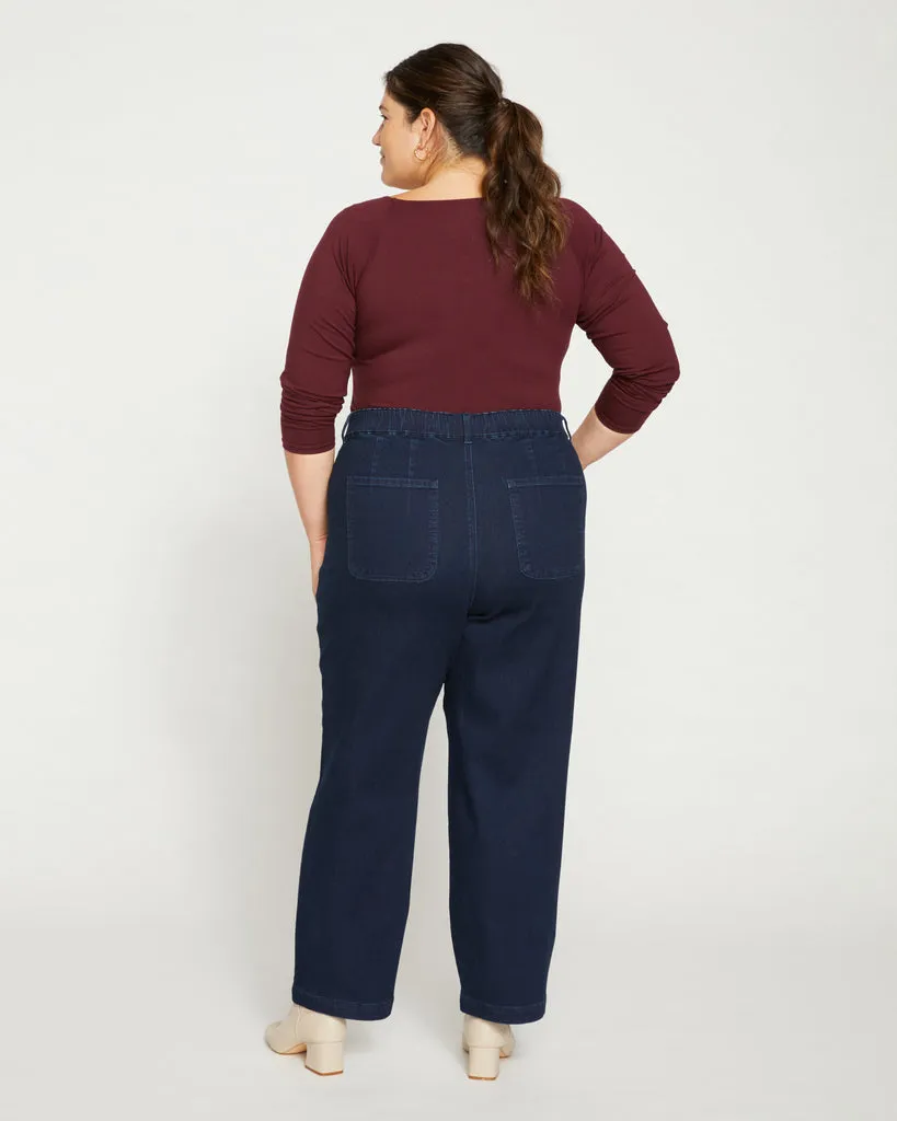 Elastic Waist Weekend Jeans - Dark Indigo