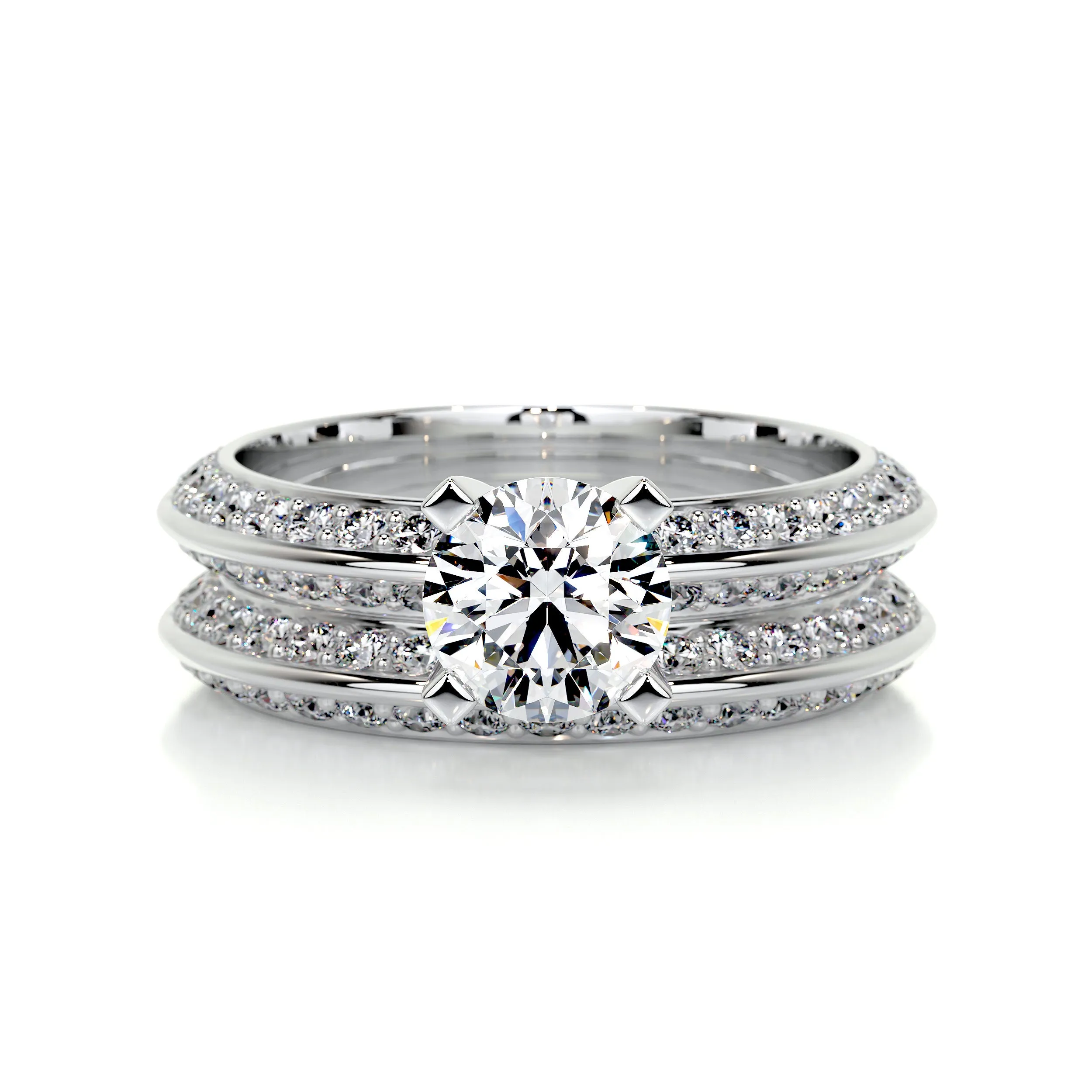 Diamond Bridal Set - 14K White Gold - Eliana