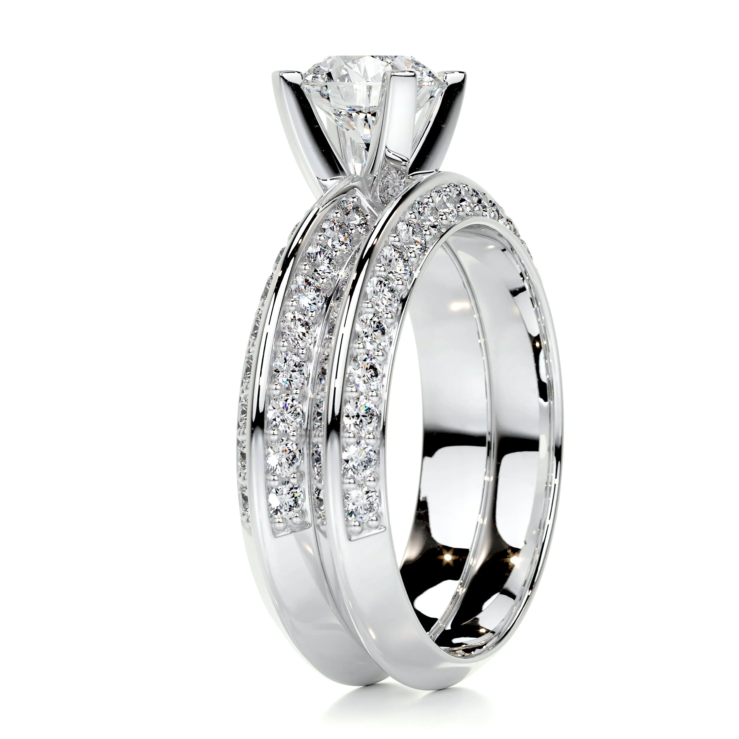 Diamond Bridal Set - 14K White Gold - Eliana