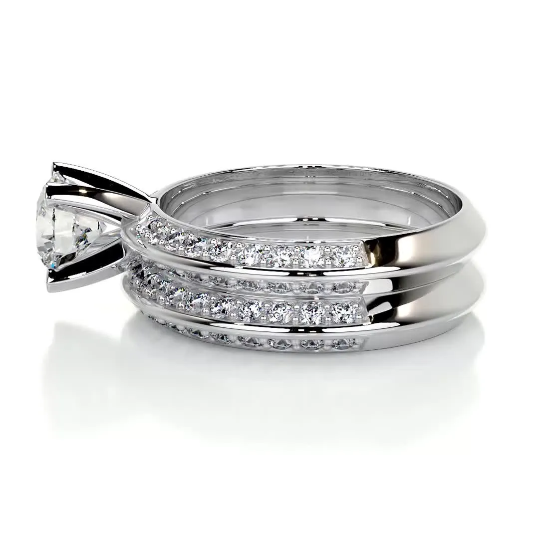 Diamond Bridal Set - 14K White Gold - Eliana