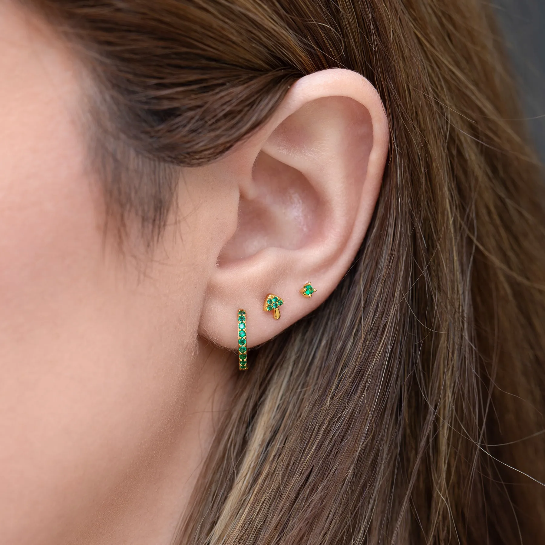 Emerald Green Earrings Set