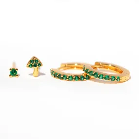 Emerald Green Earrings Set