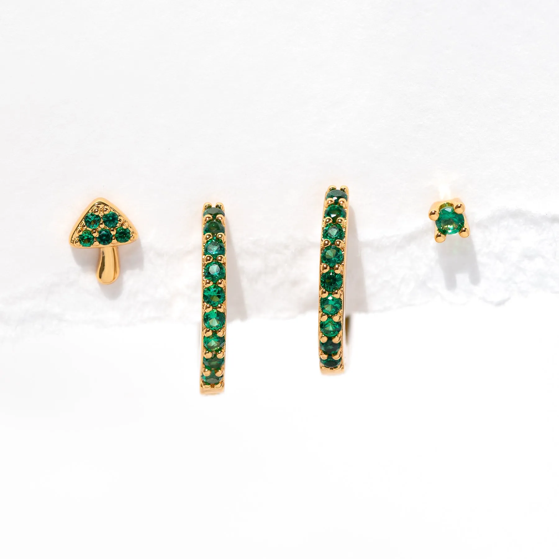 Emerald Green Earrings Set