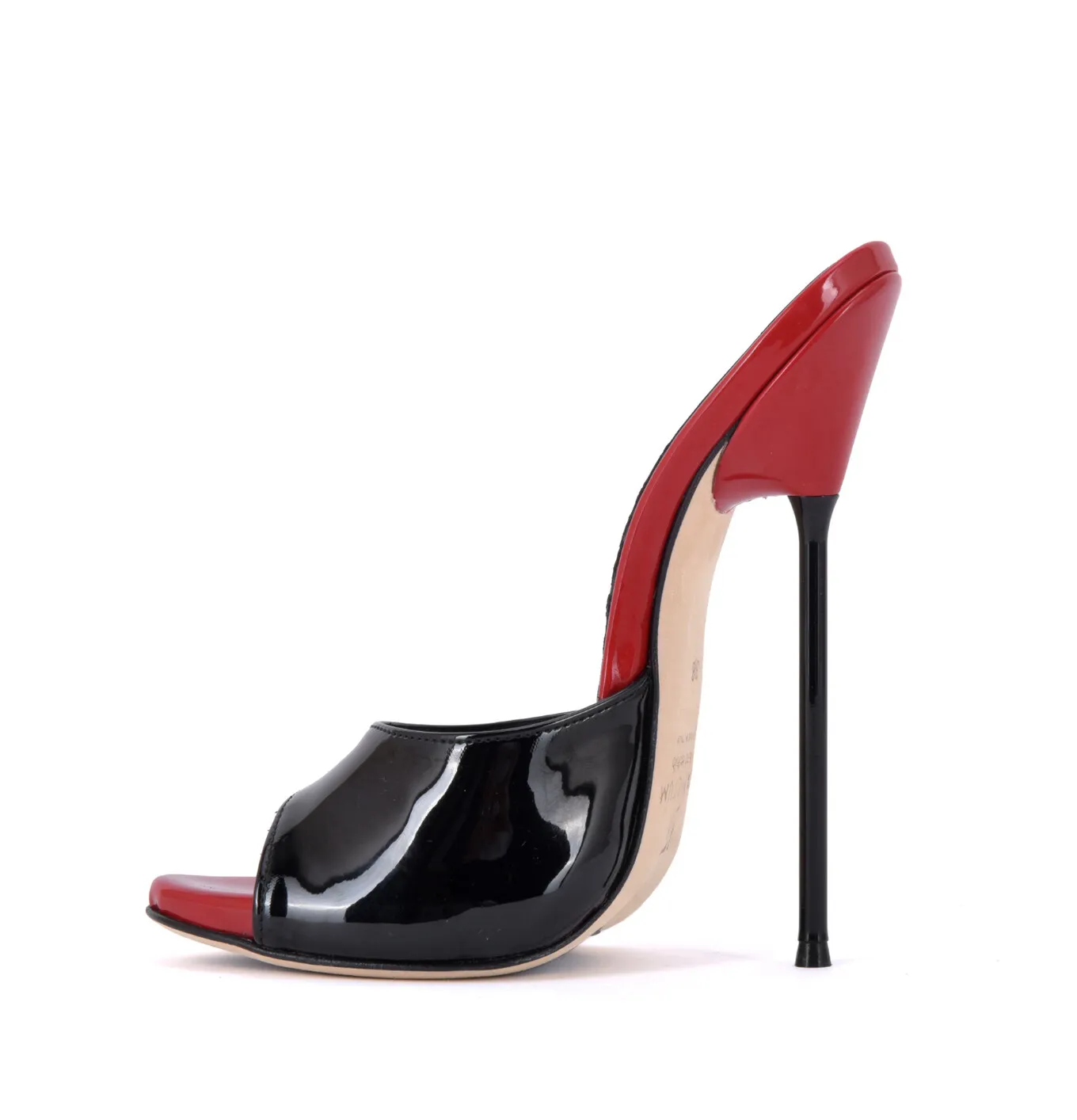 Extreme high Italian mules MAIA with metal needle heels