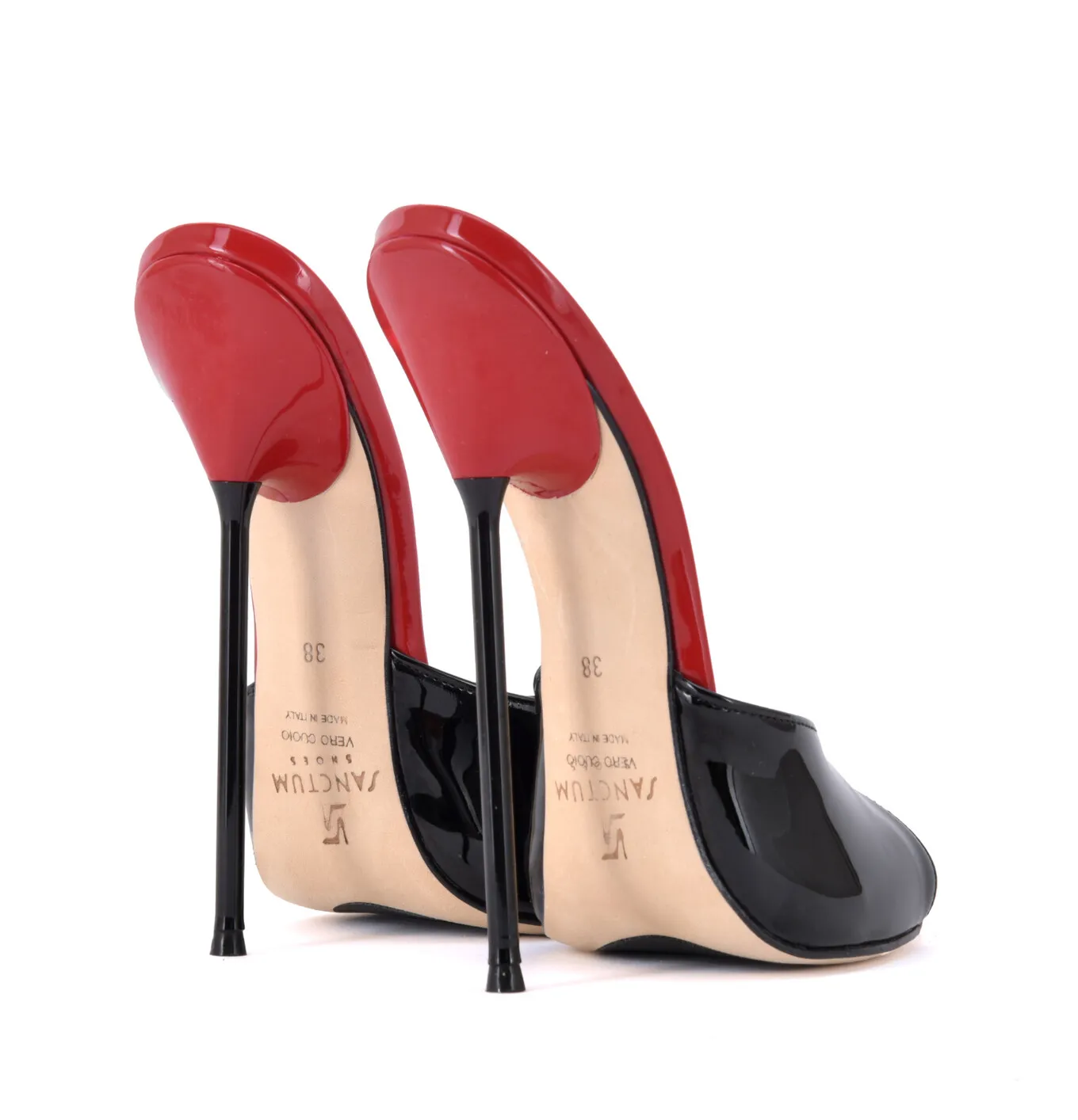 Extreme high Italian mules MAIA with metal needle heels