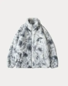 Faux Fur Marble Print Jacket