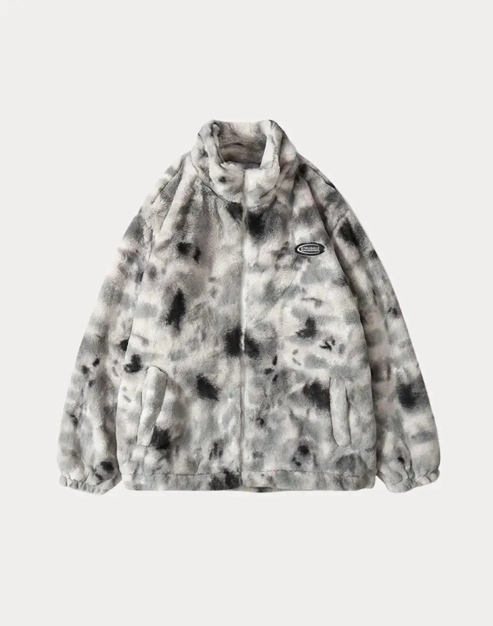 Faux Fur Marble Print Jacket