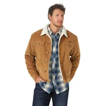 Wrangler Men's Corduroy Jacket with Sherpa Lining - Final Sale