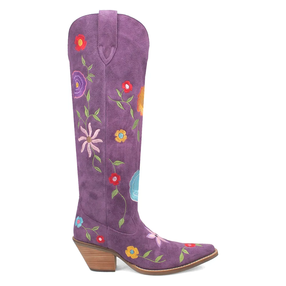 Flower Power Embroidered Floral Snip Toe Cowboy Boots