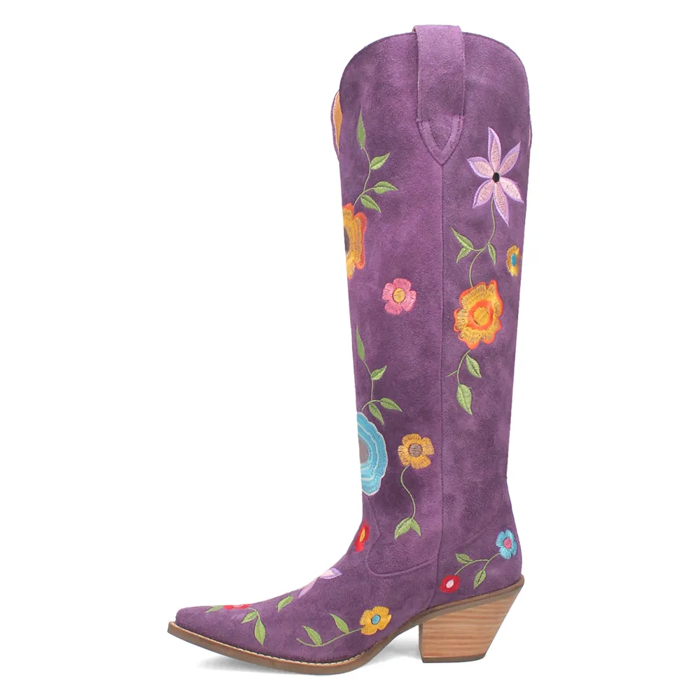 Flower Power Embroidered Floral Snip Toe Cowboy Boots