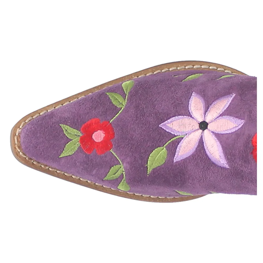 Flower Power Embroidered Floral Snip Toe Cowboy Boots