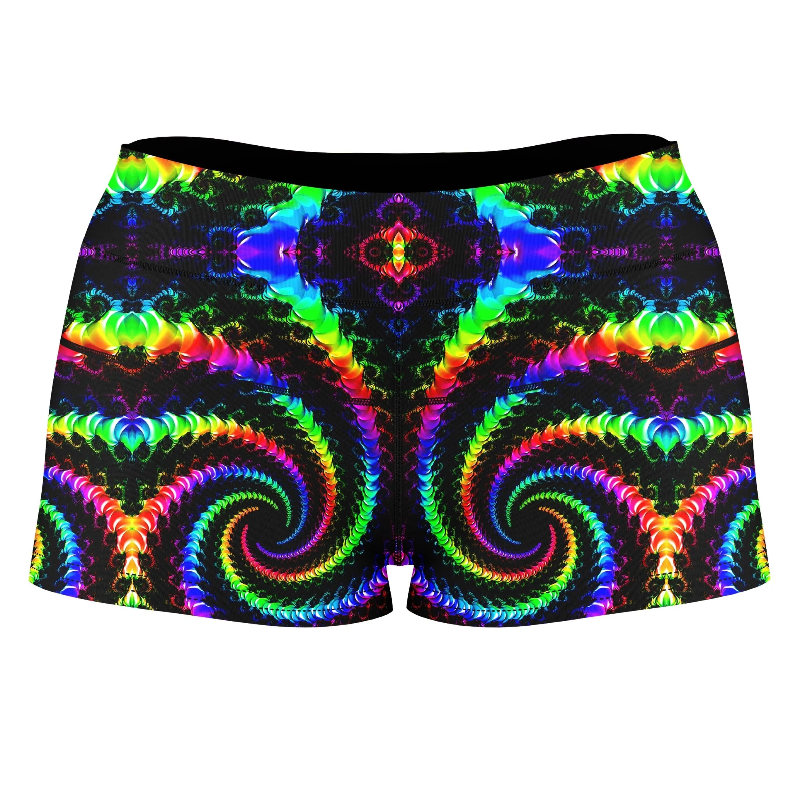 Fractaled Vision High-Waisted Women's Shorts