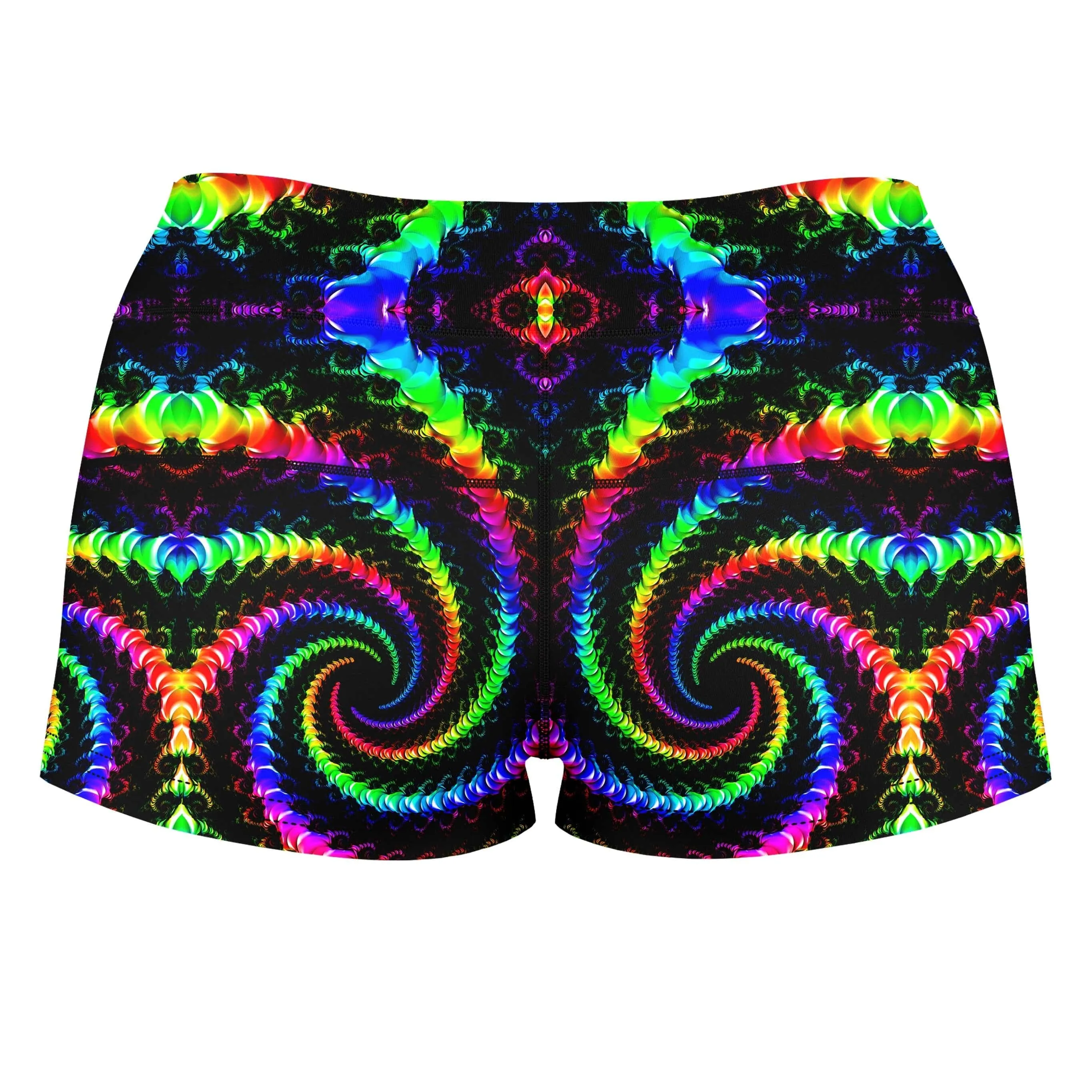 Fractaled Vision High-Waisted Women's Shorts