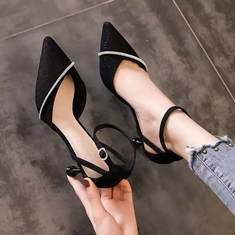 High Heel Pumps with Buckle for French Style